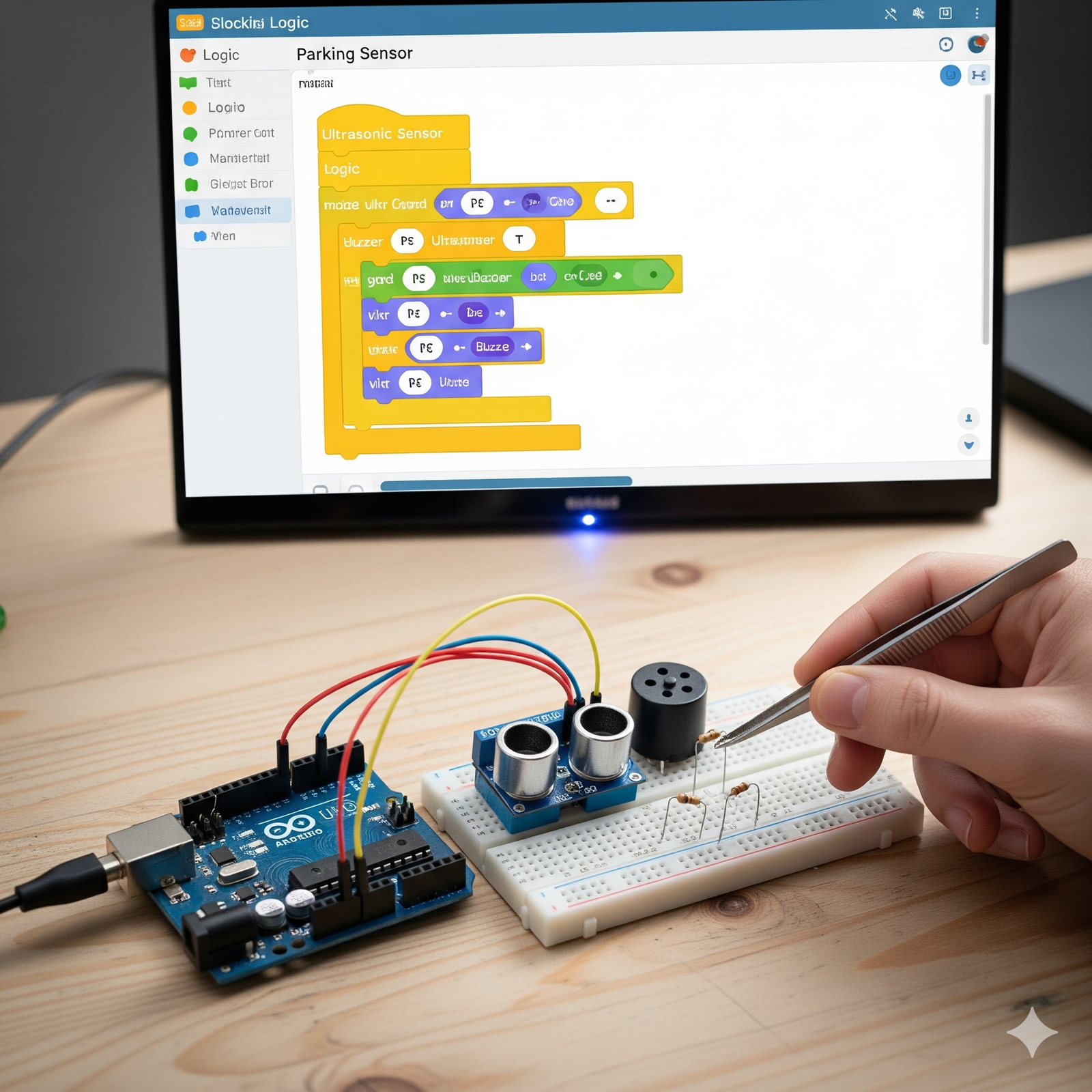 Crea un Sensor de Aparcamiento con ArduinoBlocks